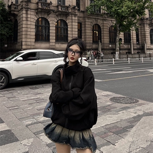 美潮情侣开衫卫衣设计感垫肩外套A426P70控98