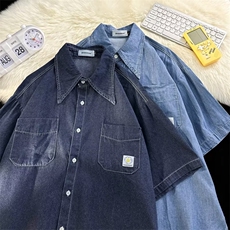 纯色工装衬衫男短袖潮牌宽松简约百搭衬衣C136P38，男装衬衫，星座1116-2