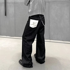 美式冈山原牛仔裤男高街垂感潮流时尚长裤Z601P38，男装牛仔裤，星座1112-1