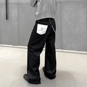美式冈山原牛仔裤男高街垂感潮流时尚长裤Z601P38