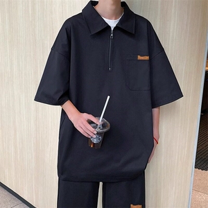 青少年衬衫冰丝套装酷帅男装一套图片