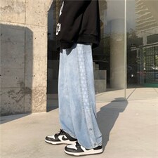 男春秋季休闲直筒牛仔裤K0864P38图片