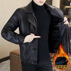 冬季新款加绒加厚假两件皮衣男百搭皮夹克外套JK988-P128，男装夹克，星座703-1