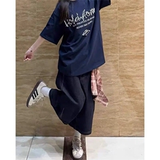 复古丝巾拼接牛仔七分裤男女夏季街头嘻哈阔腿五分裤NB050，男装牛仔裤，星座1116A（原606A-3）
