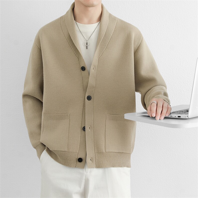 高端休闲长袖青年外套保暖毛衣上衣潮秋冬新款翻领男士针织开衫，男装针织衫/毛衣，星座914