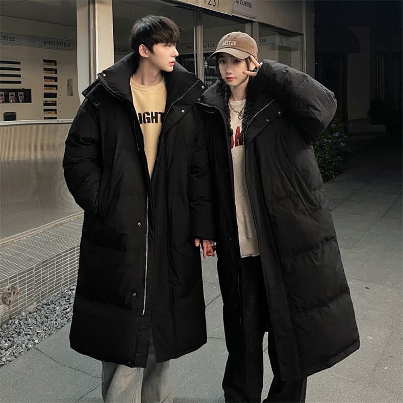 羽绒服男冬季港风连帽长款白鸭绒情侣外套YR926-P205（控价258,男装羽绒服,星座214-3