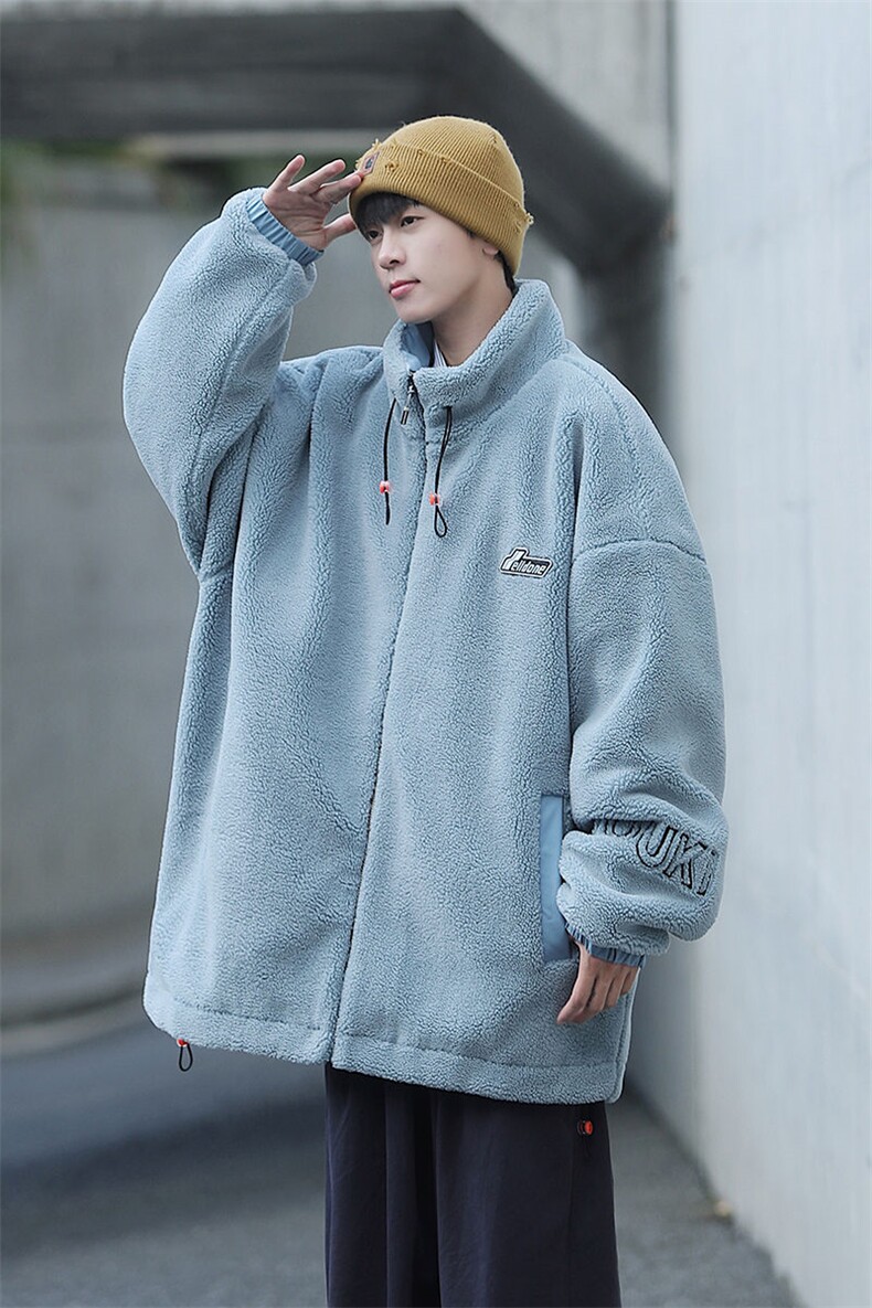 中性风立领羊羔绒棉服冬季cityboy加厚棉衣男女同款M8866-P100,男装棉衣,星座717