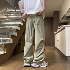 2025新款美式高街vibe褶皱工装男潮牌休闲裤子XZ301b-2-CK722TP30，男装休闲裤，星座301B-2（原A443-1）