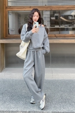 春装新品英伦格子拼接休闲套装时尚卫衣两件套2111P170K278，女装套装/套裙，2C219