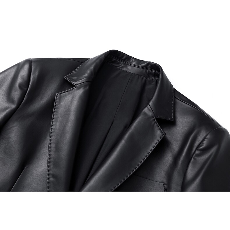 高端珠针大码M-5XL修身休闲西服男PU皮夹克男XF78310P128k控198,男装夹克,星座226-1