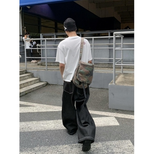 WE1951-P52 丹宁原牛飞机扣baggy廓形弯刀牛仔裤图片