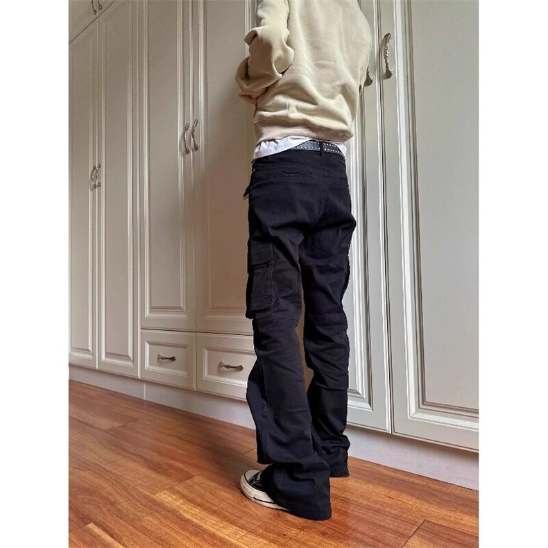 直筒微喇工装裤男女宽松显瘦复古cleanfit牛仔休闲裤子NG161,男装休闲裤,星座1116A（原606A-3）