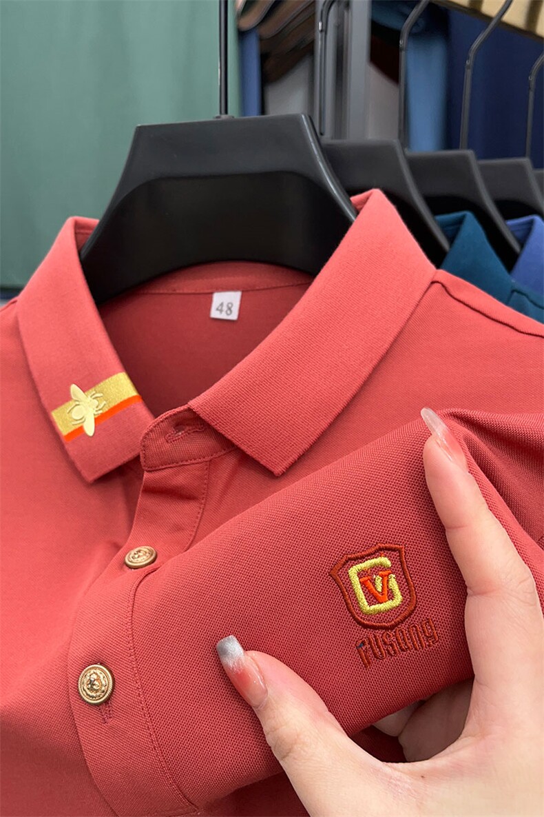 polo衫男士短袖新款商务休闲男装衣服翻领t恤男夏季薄款舒适半袖,男装T恤,电商B212（原钱塘6029）
