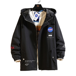 JK41243-P85  纯棉连帽夹克男士大码工装夹克男NASA  砖墙图片