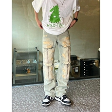 拉链牛仔裤小直脚时尚男九分裤印花青春流行夏季慵懒原宿N6038，男装牛仔裤，星座1116A（原606A-3）