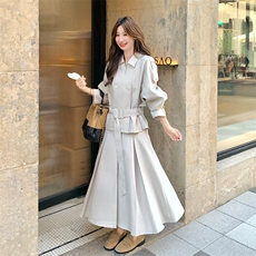 双排扣风衣外套半身裙套装女春秋2025新款轻熟风大方得体两件套，女装风衣，2C123