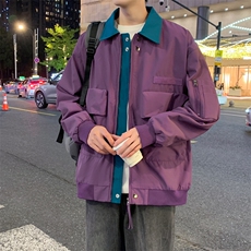 新款中性风户外夹克男翻领撞色上衣外套A157B-JK2513-特P75，男装夹克，电商A157B