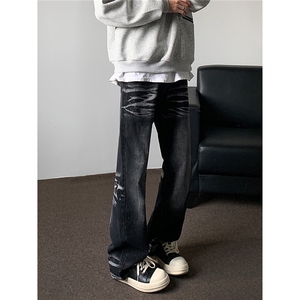 美式高街cleanfit立体直筒微喇牛仔裤男复古vibe裤子男RK2392-P43图片