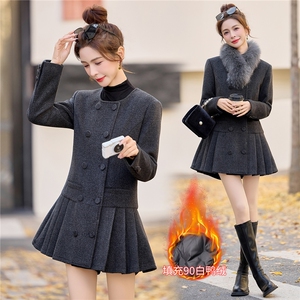真狐狸毛可脱卸大衣女2025年冬季新款90白鸭绒外套羽绒服连衣裙图片