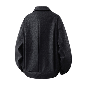 仿鳄鱼皮美式粉色M-5XL大码面层：PU皮夹克男JK78118P95控158图片