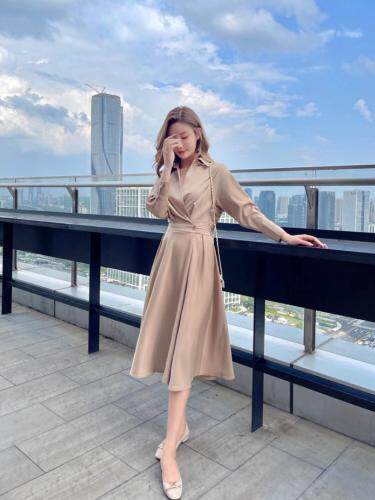 【东方名裳】秋季新款时尚简约风格连衣裙，女装连衣裙，东方名裳