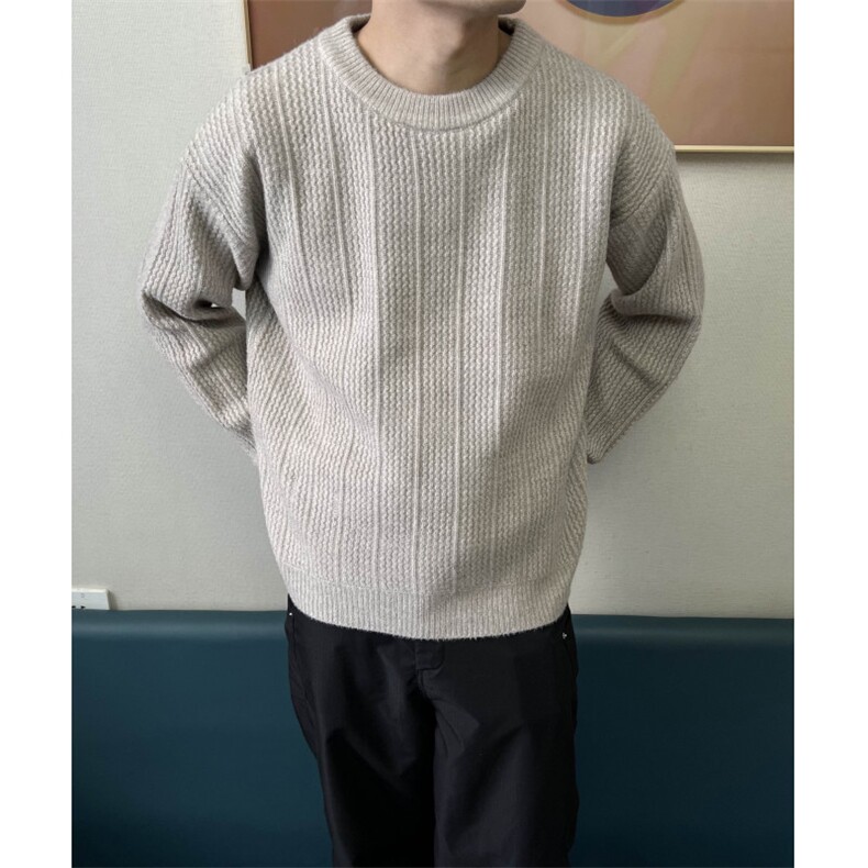 百搭男士圆领套头毛衣纯色麻花编织毛衣情侣潮,男装针织衫/毛衣,星座510-1