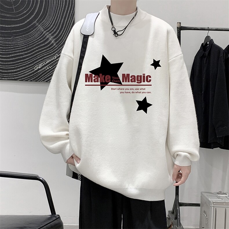 8XL半高领毛衣男大码胖子针织衫毛线衣 M18379-P45 加绒款-P65图片