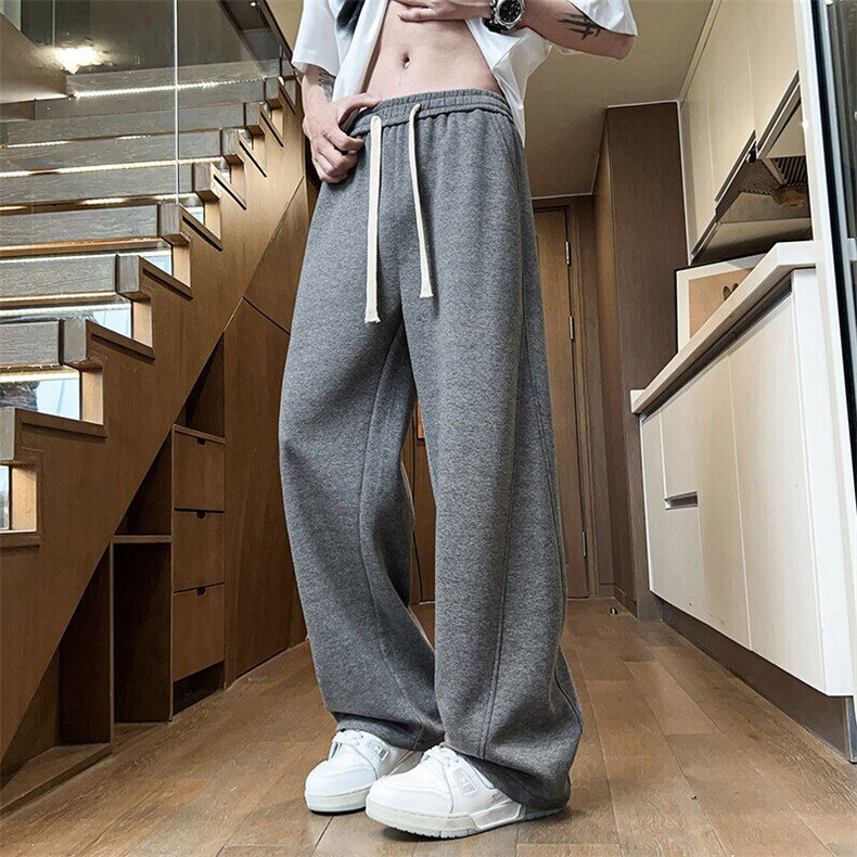 垂感阔腿休闲裤男生夏季2025新款宽松直筒运动裤Q29108-特P40,女装休闲裤,星座610（原A335）
