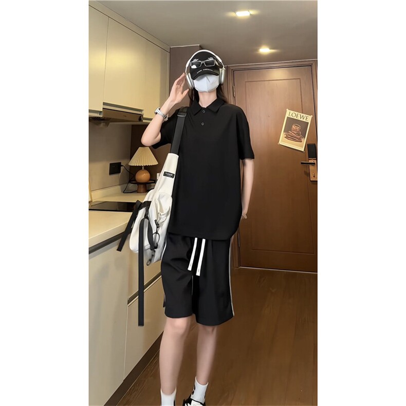 PL9001-P19-控39-大量现货POLO衫男短袖T恤潮牌纯色翻领透气网眼图片