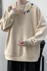 麂皮绒卫衣男大码重磅长袖t恤男JW81381-P35，男装卫衣，电商A040