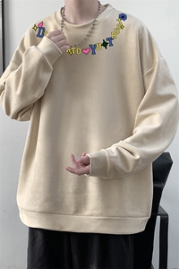 麂皮绒卫衣男大码重磅长袖t恤男 JW81381-P35图片