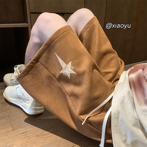 XZ616 夏季新款麂皮绒印花下坠星星短裤休闲五分裤 TY859 P35控48图片