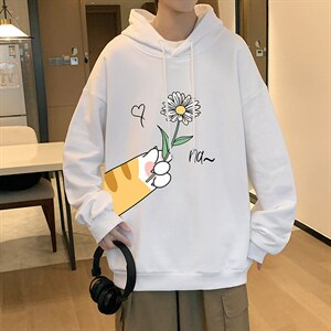 WY2265-P35 纯棉连帽卫衣男大码运动帽衫宽松薄外套男,男装卫衣,电商A040