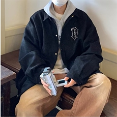 麂皮绒夹克男春秋季设计感小众刺绣美式复古潮牌情侣装外套，男装夹克，星座1210-1