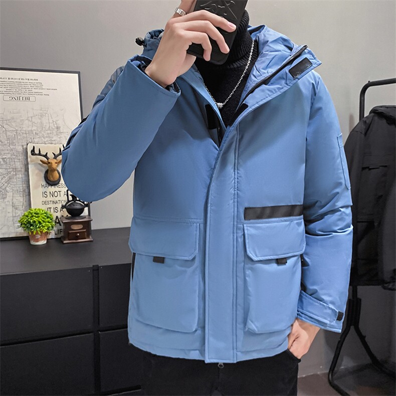 2023年新款直播货连帽学生团体中长款情侣款羽绒服R2058P80,男装羽绒服,星座301D-5(原星座1415）