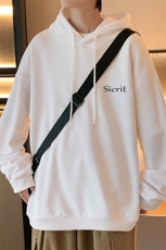 WY2098-P35加绒款-P40纯棉连帽卫衣男大码运动帽衫宽松薄外套男，男装卫衣，电商A040