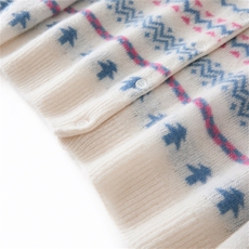 2025年秋季新款针织拼色提花针织羊绒开衫时尚休闲通勤百搭，女装羊绒衫，多娇羊绒