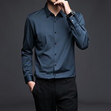 D8012男式服装2023年秋新款衬衫男长袖翻领休闲四季可穿衬衣P73，男装衬衫，电商B360