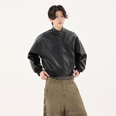 立领长袖夹克外套男女秋冬季2025新款宽松开衫皮衣上衣YD04-P115，男装夹克，星座509