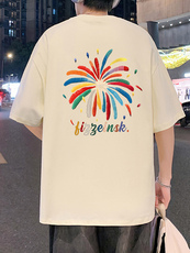 T829港风潮牌高街美式短袖T恤男夏季新款宽松半袖ins重磅纯棉体恤，男装T恤，星座304A-1