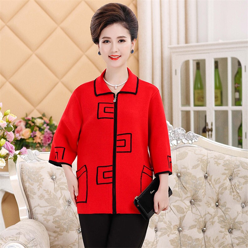 2024秋冬新款中老年女款口袋拉链30%羊毛开衫，女装羊毛衫，衣恋羊绒