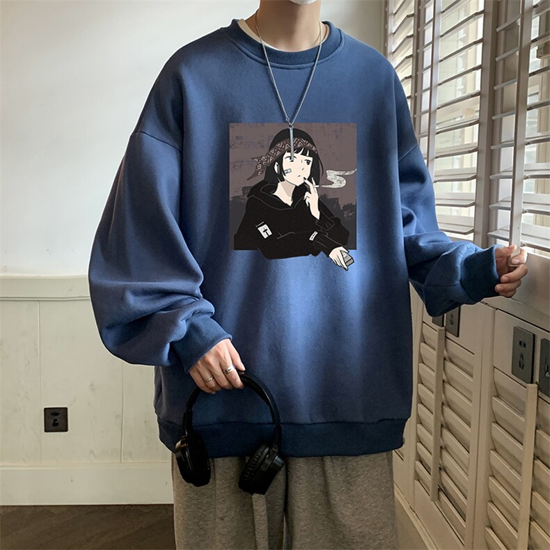 圆领卫衣男大码加厚加绒长袖t恤男S6122-P28加绒款-P33,男装卫衣,电商A040