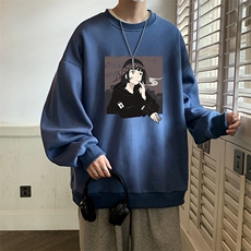 圆领卫衣男大码加厚加绒长袖t恤男S6122-P28加绒款-P33，男装卫衣，电商A040