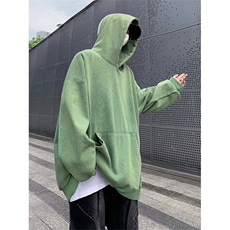 得物抖音高品质二开380克重磅做旧炒雪花纯色连帽水洗卫衣CM16，男装卫衣，电商A486