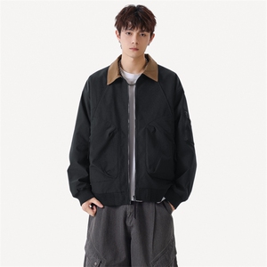 美式飞行员夹克男款解构弯刀短款外套廓形翻领棒球服JK02557-P70图片