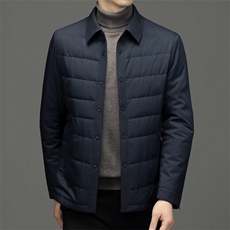 2023冬季新款加厚保暖羽绒服中年男士商务休闲白鸭绒翻领外套男装，男装羽绒服，电商B212（原钱塘6029）