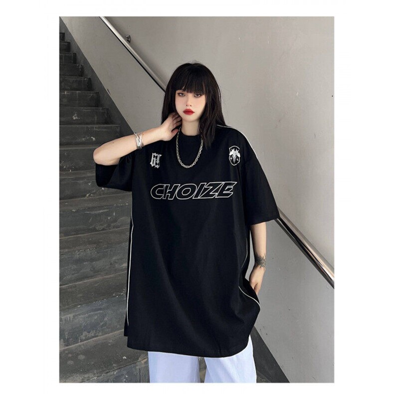 美式高街重磅短袖t恤女夏季潮牌2025新款设计感小众复古欧美上衣,男装T恤,星座506A
