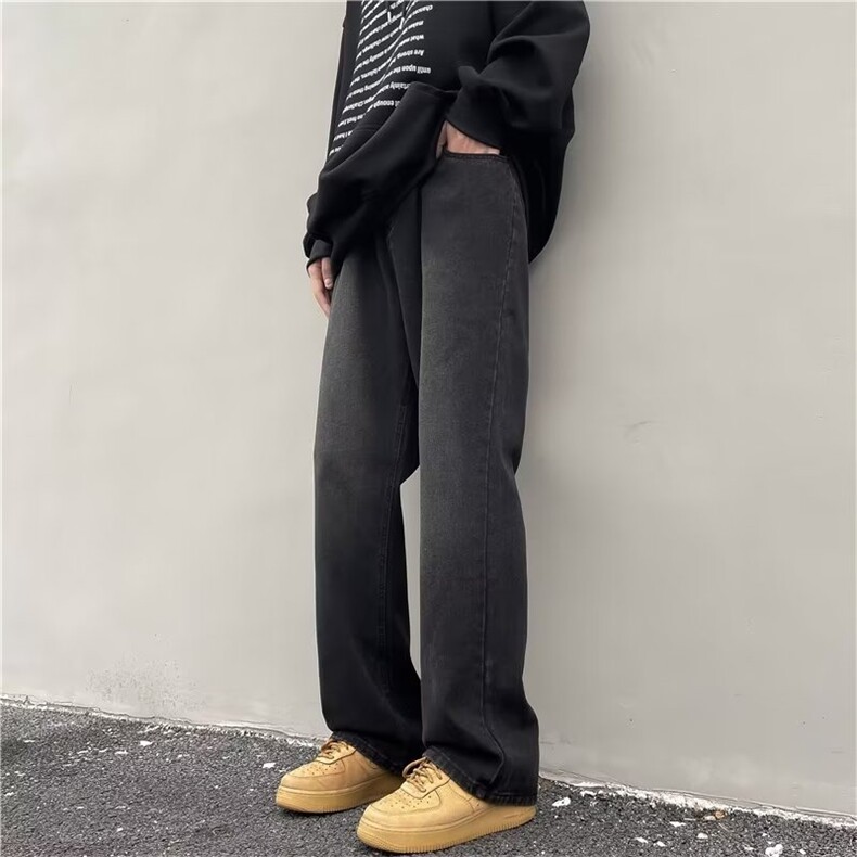 美式高街牛仔裤男韩版潮直筒裤子2024秋冬新款ins长裤RK1370-P39,男装牛仔裤,星座412-3