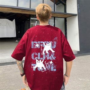 可48小时发货支持抖音得物来样二开 美式满天星亮片短袖T恤MTX667图片