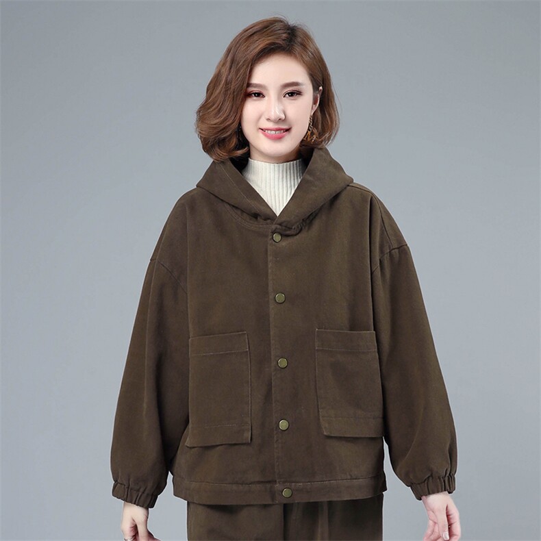 2021秋冬新款时尚宽松加绒毛呢外套女图片